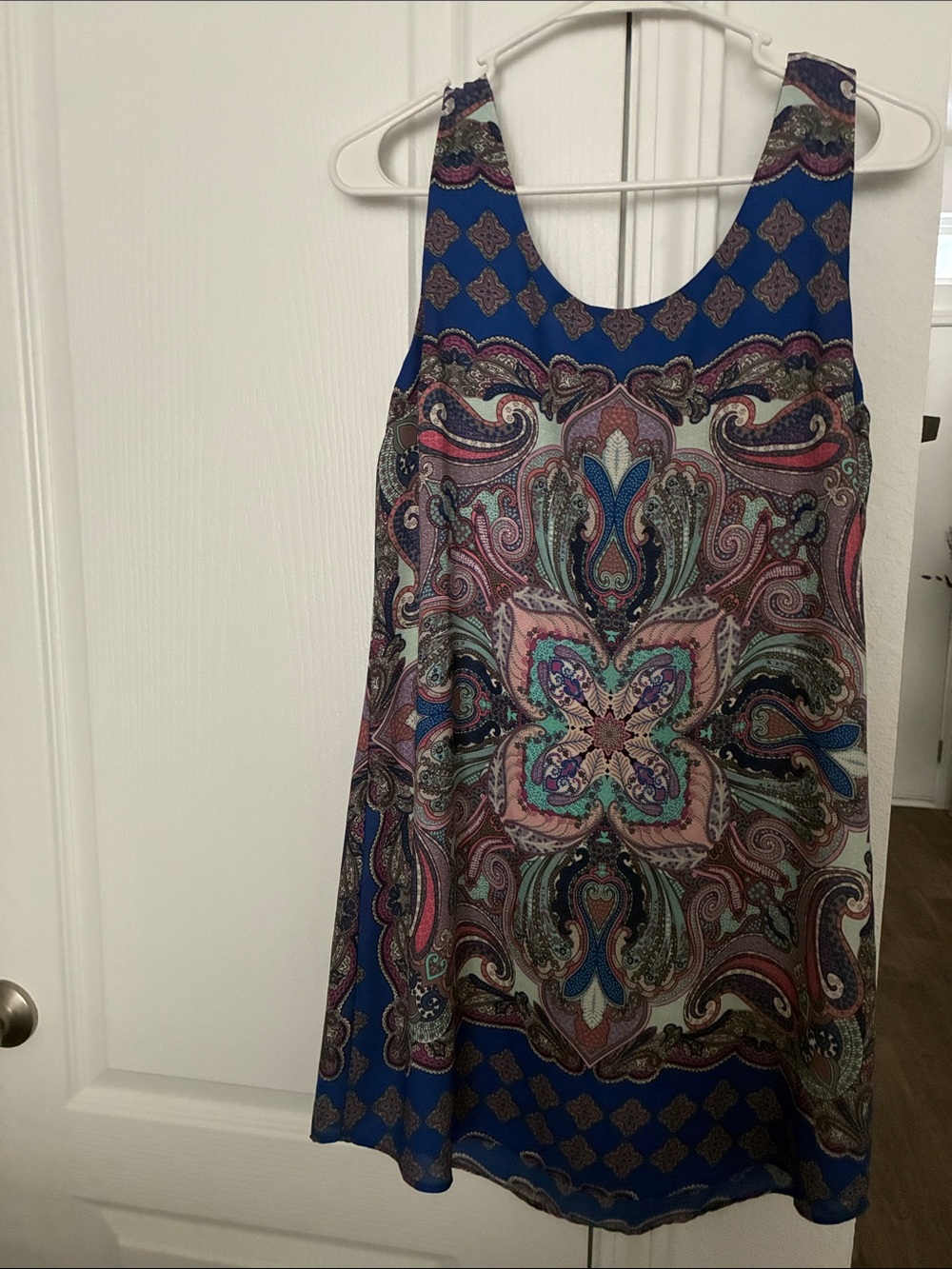 Renee C. Paisley Medallion Midi Dress in Blue, Pink and Teal